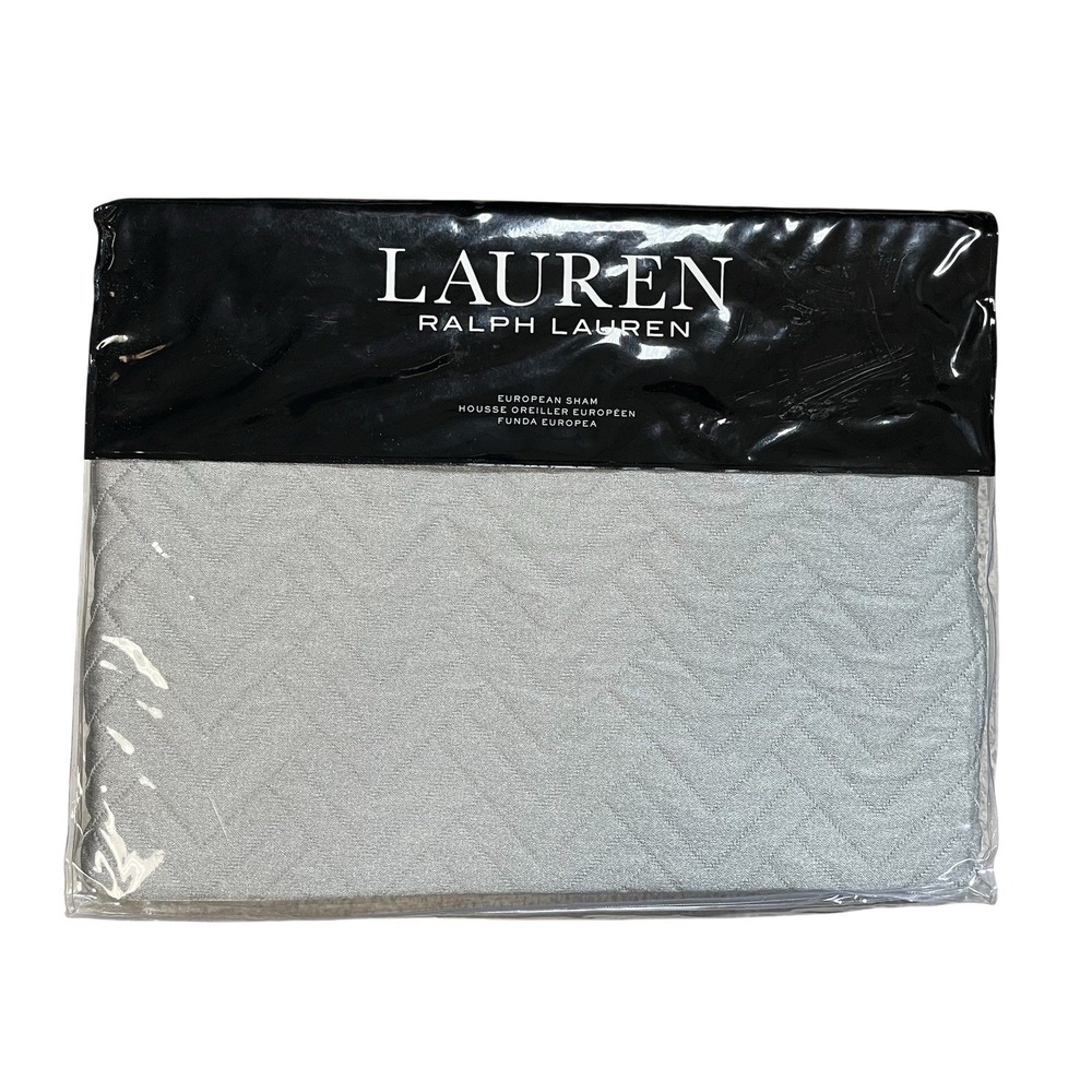 Lauren Ralph Lauren King Sham Sage Kaia Quilted Chevron Cotton Blend Minimalist